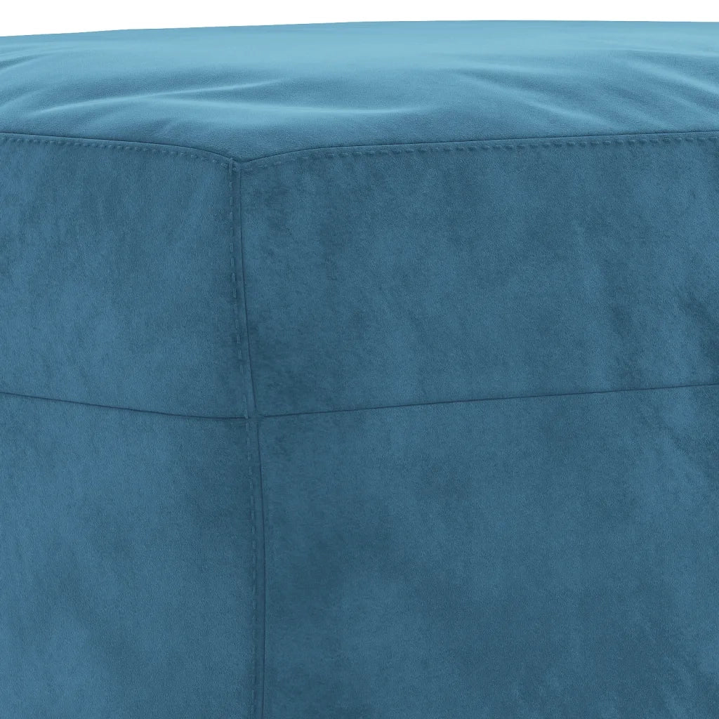 Set di Divani 3 pz con Cuscini Blu in Velluto