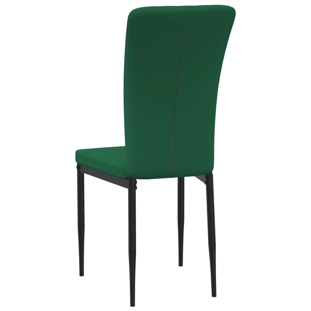 Sedie da Pranzo 4 pz Verde Scuro in Velluto cod mxl 5591