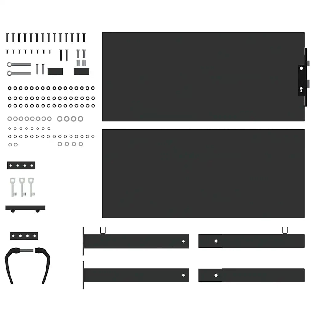 vidaXL Cancello da giardino con blocco Nero 105 x 100 cm