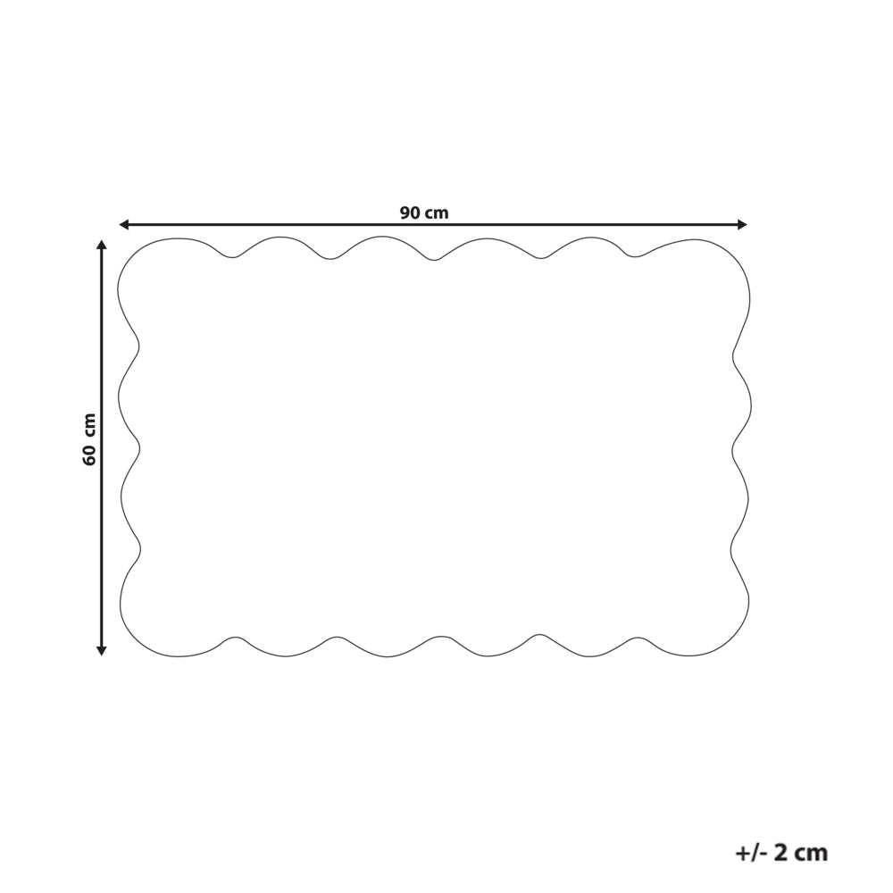 Zerbino in cocco naturale con fondo in gomma 60 x 90 cm Decorazione antiscivolo Design ondulato Tappeto di benvenuto