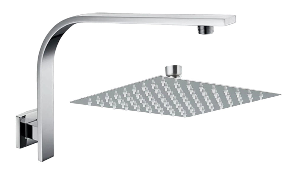 Set doccia completo braccio doccia a sbalzo con soffione doccia quadrato 30x30