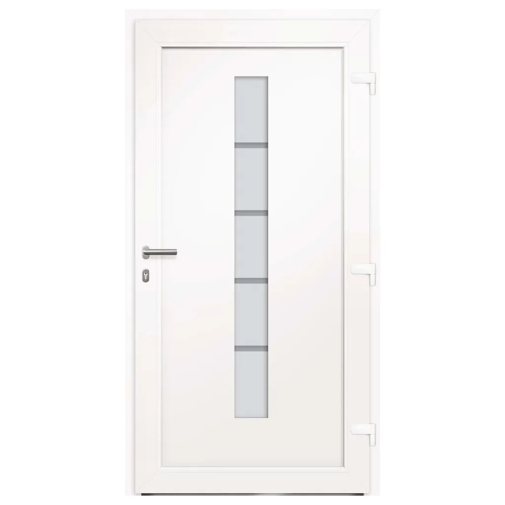 Porta d'Ingresso in Alluminio e PVC Bianco 110x210 cm 3056808