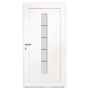 Porta d'Ingresso in Alluminio e PVC Bianco 110x210 cm 3056808
