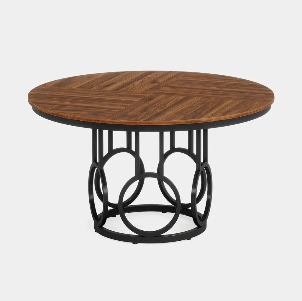Tavolo da pranzo rotondo Ø120 cm in MDF e metallo
