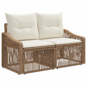 Divano da giardino 2-Numero di posti Beige polyrattan 42026709