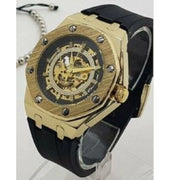 Trade Shop - Orologio Da Polso Zcc 4407 Uomo Automatico Elegante Casual Dorato Nero -