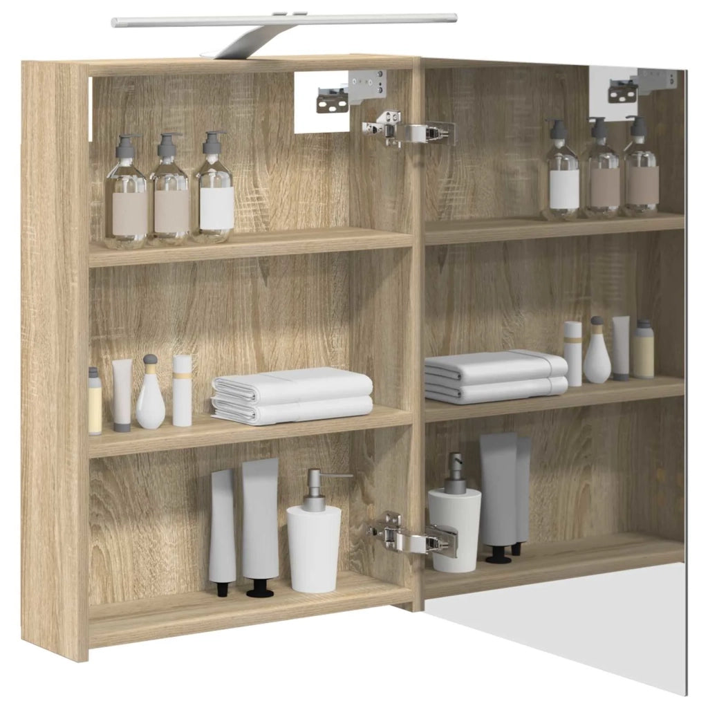 Mobiletto per specchio da bagno Rovere Sonoma 50 x 14,5 x 70 cm