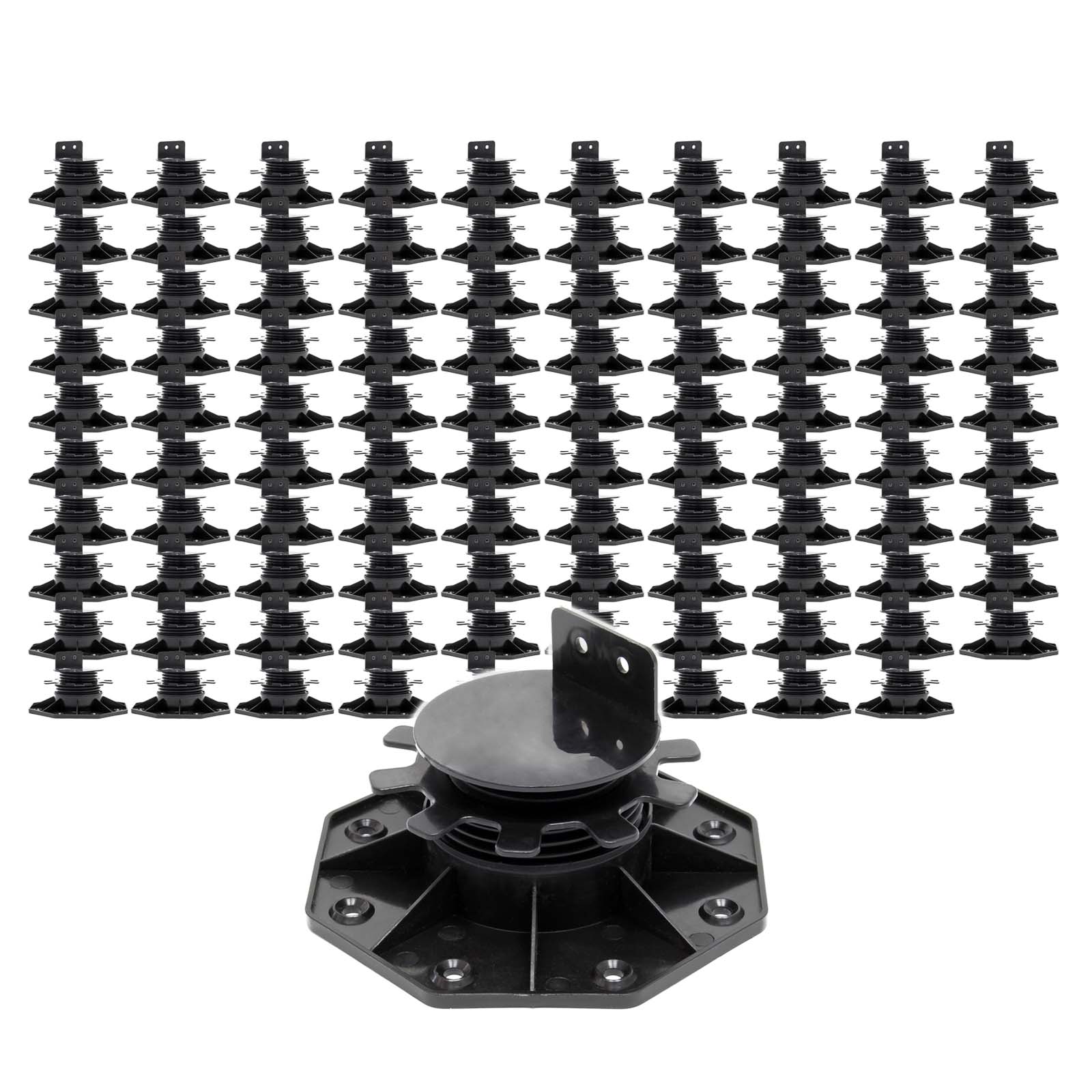 Set 100 supporti per pavimenti galleggianti, Altezza regolabile 33-64mm Max 2700 kg, Piedini Decking