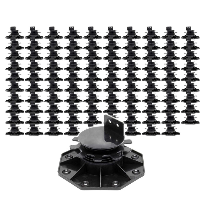 Set 100 supporti per pavimenti galleggianti, Altezza regolabile 33-64mm Max 2700 kg, Piedini Decking