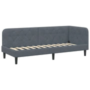 Letto singolo | Letto per adulti | Cornice del letto ad angolo Grigio scuro 80 x 200 cm Velluto