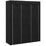 Armadio Guardaroba Salvaspazio 8 Ripiani 125x43x162,5 cm in Tessuto Nero