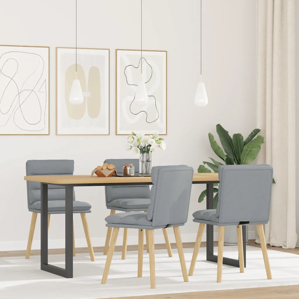 Sedie da Pranzo 4 pz Grigio Chiaro in Tessuto