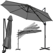 Parasole da Ombrello a Ventaglio 300CM - 360° Rotativo e Inclinabile - Impermeabile - 8 Steli Robusti e Croce di Supporto