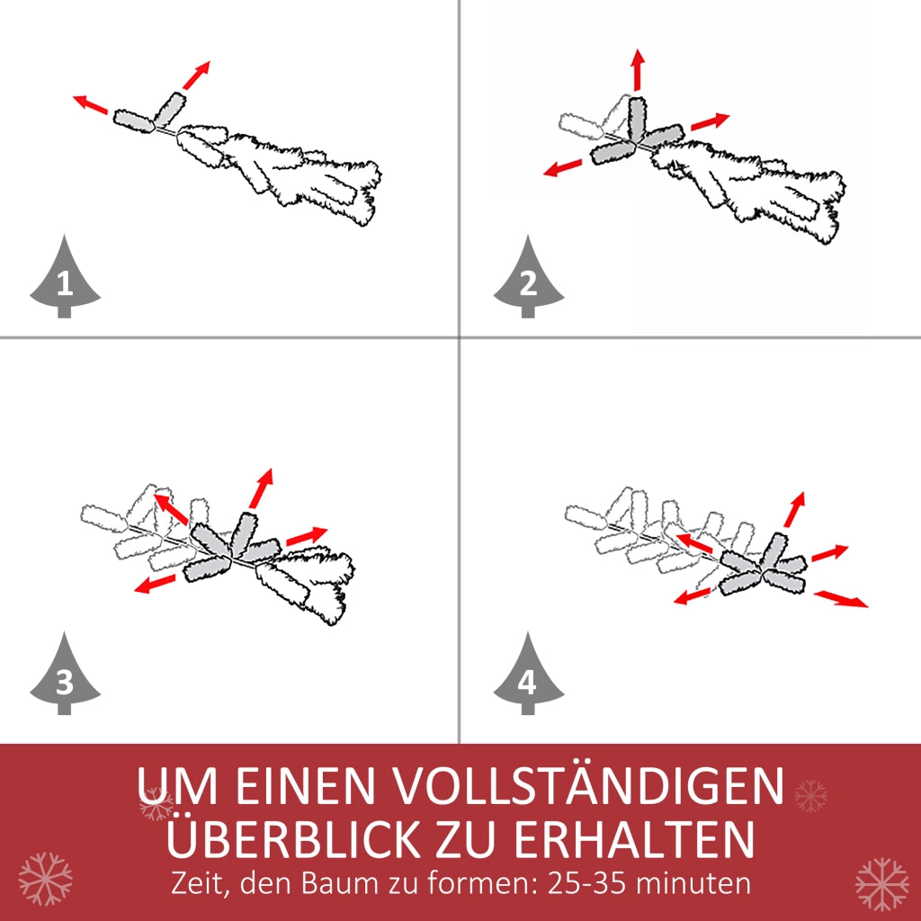 Albero di Natale artificiale 180 cm ¨C Xylo ¨C 800 rami, 61 pigne, punte innevate, ignifugo