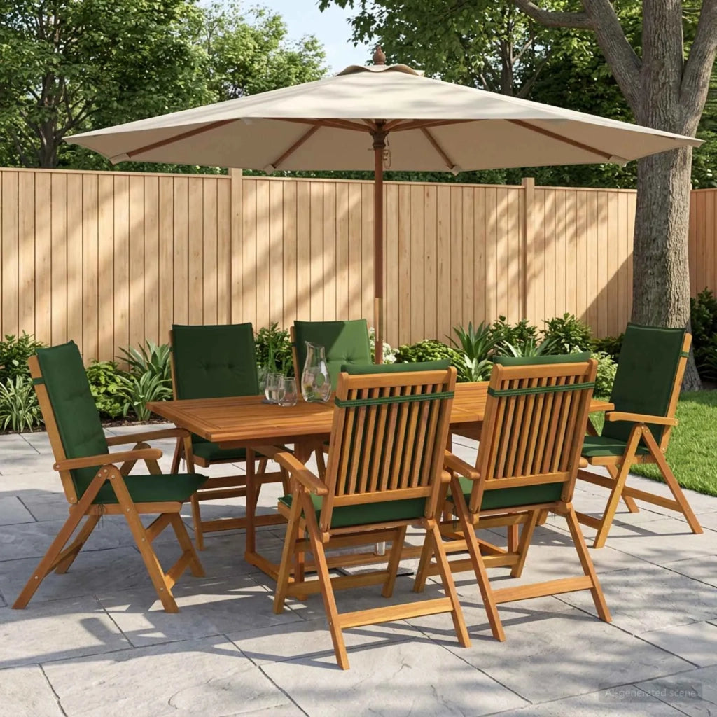 Set da pranzo da giardino 7 pezzi Naturale 3434505