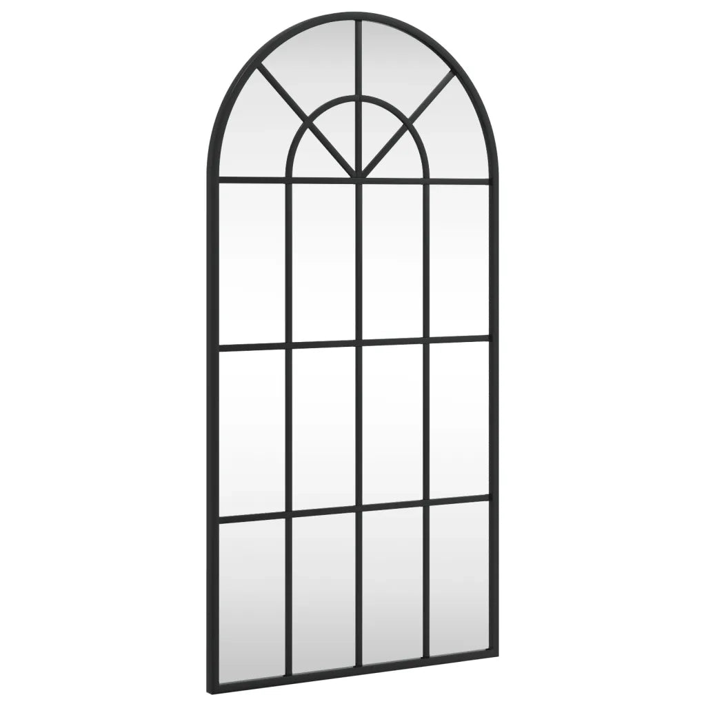 Specchio da Parete-Specchio a Muro-Specchio Decorativo Nero 40x80 cm Arco in Ferro