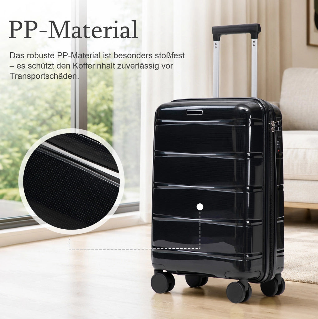 TROLLEY da Cabina 50,8 cm in PP Nero con Lucchetto a Combinazione