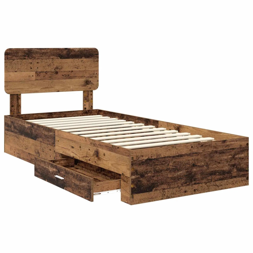 Struttura del letto Legno vecchio 90 x 190 cm Legno multistrato 3412434