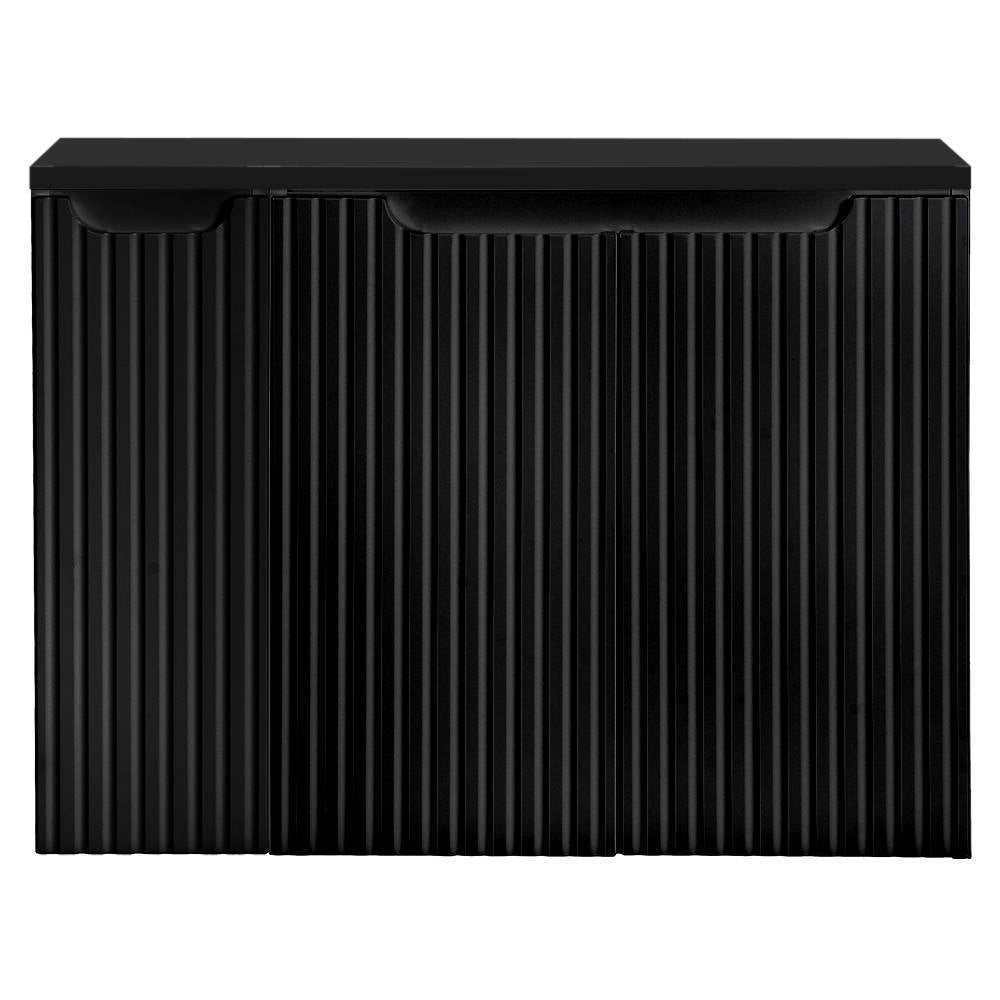 Mobile Sottolavabo NEWPORT da Parete con 3 Ante e Ripiano 80x60x40 cm - Nero [en.casa]