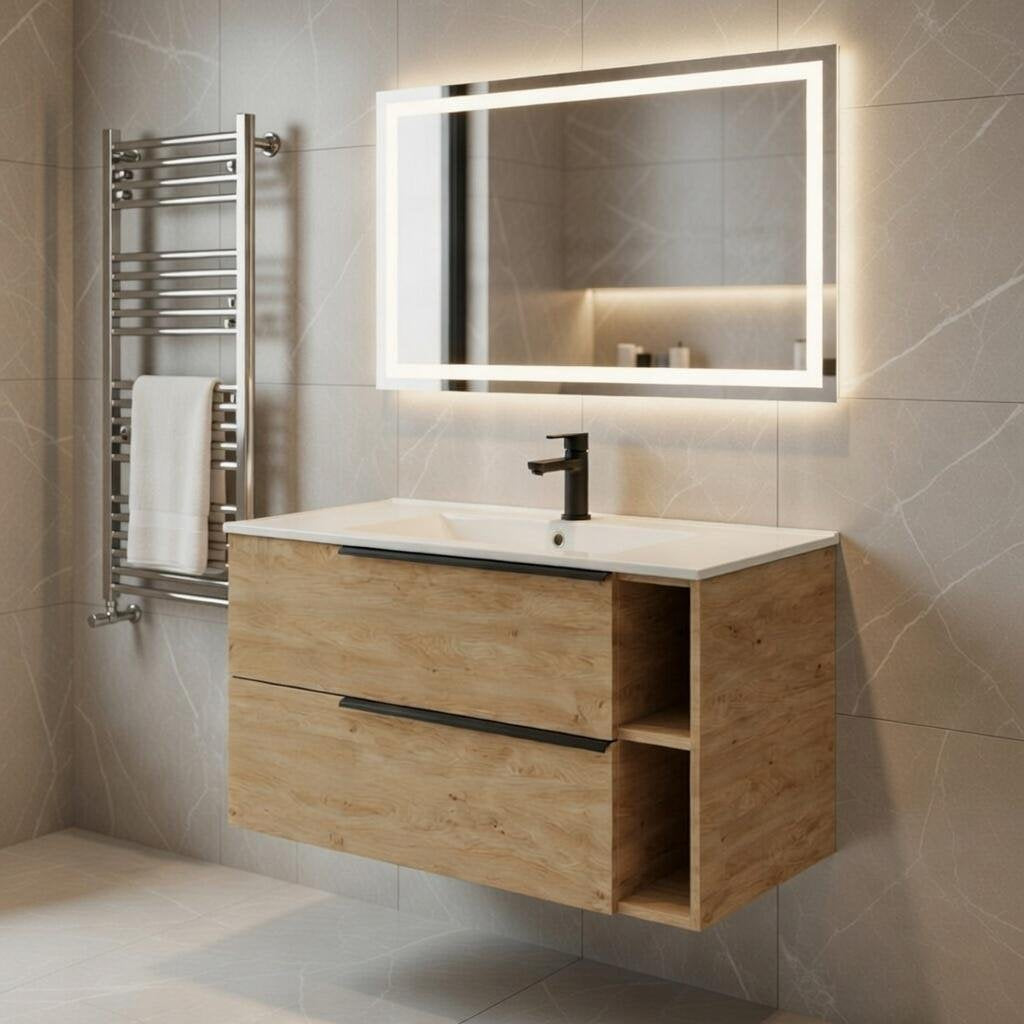 Base sospesa con cassetti cm 90 mod. LOFT - Rovere Naturale