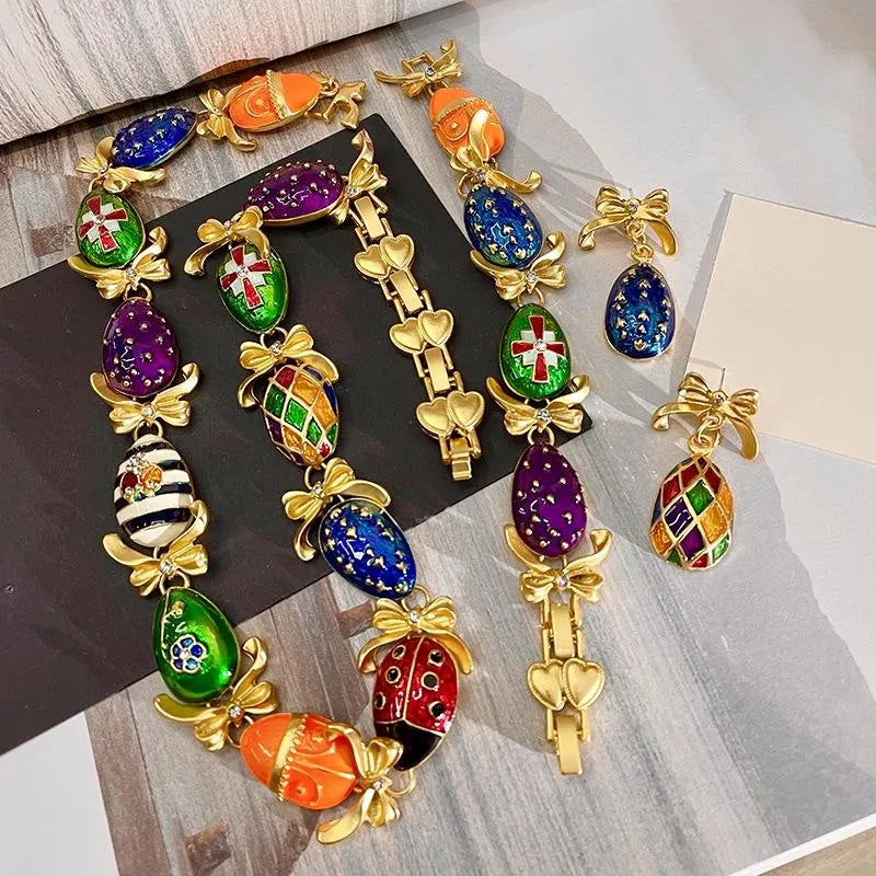 Set di gioielli con insetti realizzati a mano con perline: stile vintage da palazzo