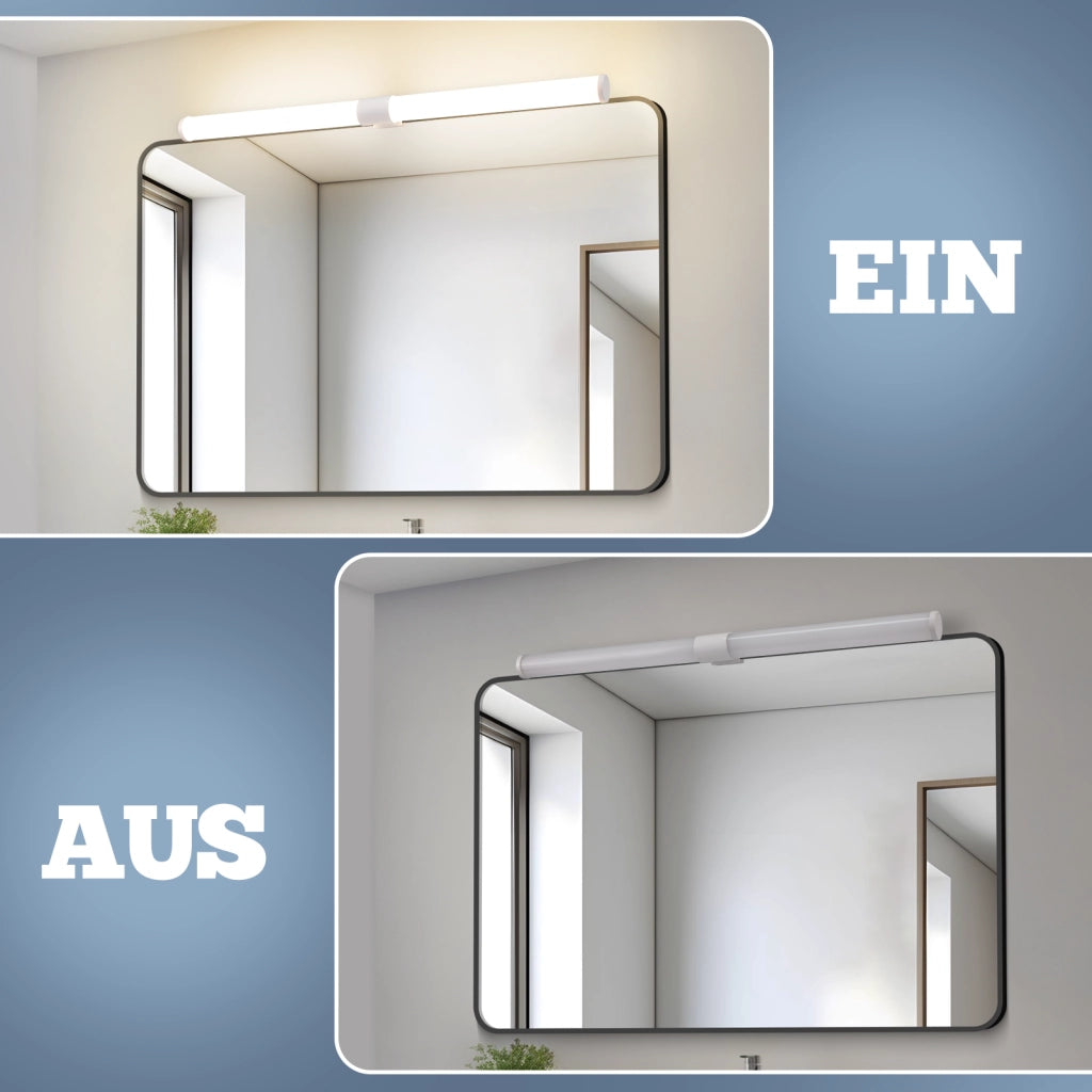ZMH Lampada da Bagno LED sopra Specchio 8W 60 cm Bianca  IP44 Luce Neutra Moderna per Armadio da Bagno Cantina Cucina