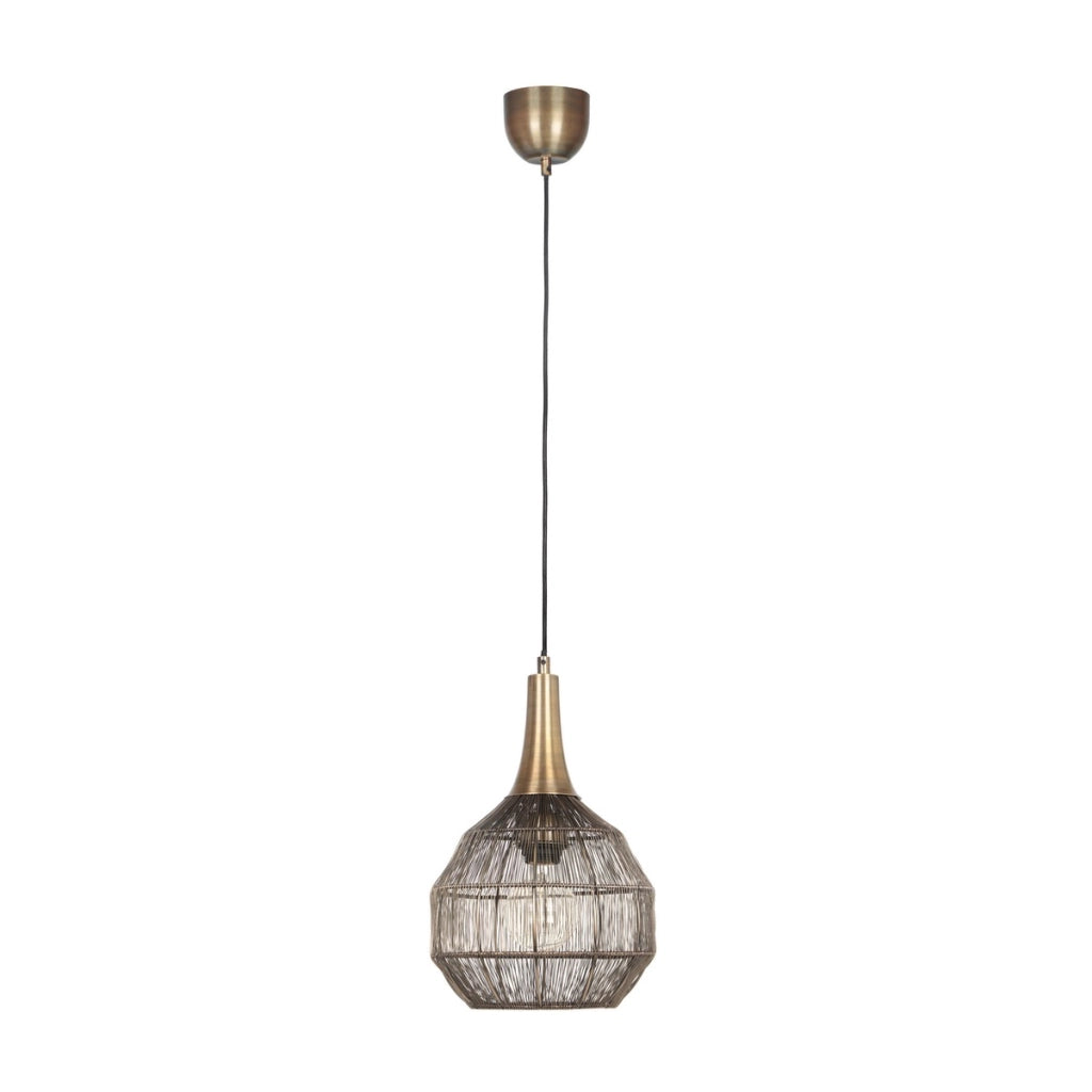 Lampada a sospensione Soraya industriale Ø26 ottone E27