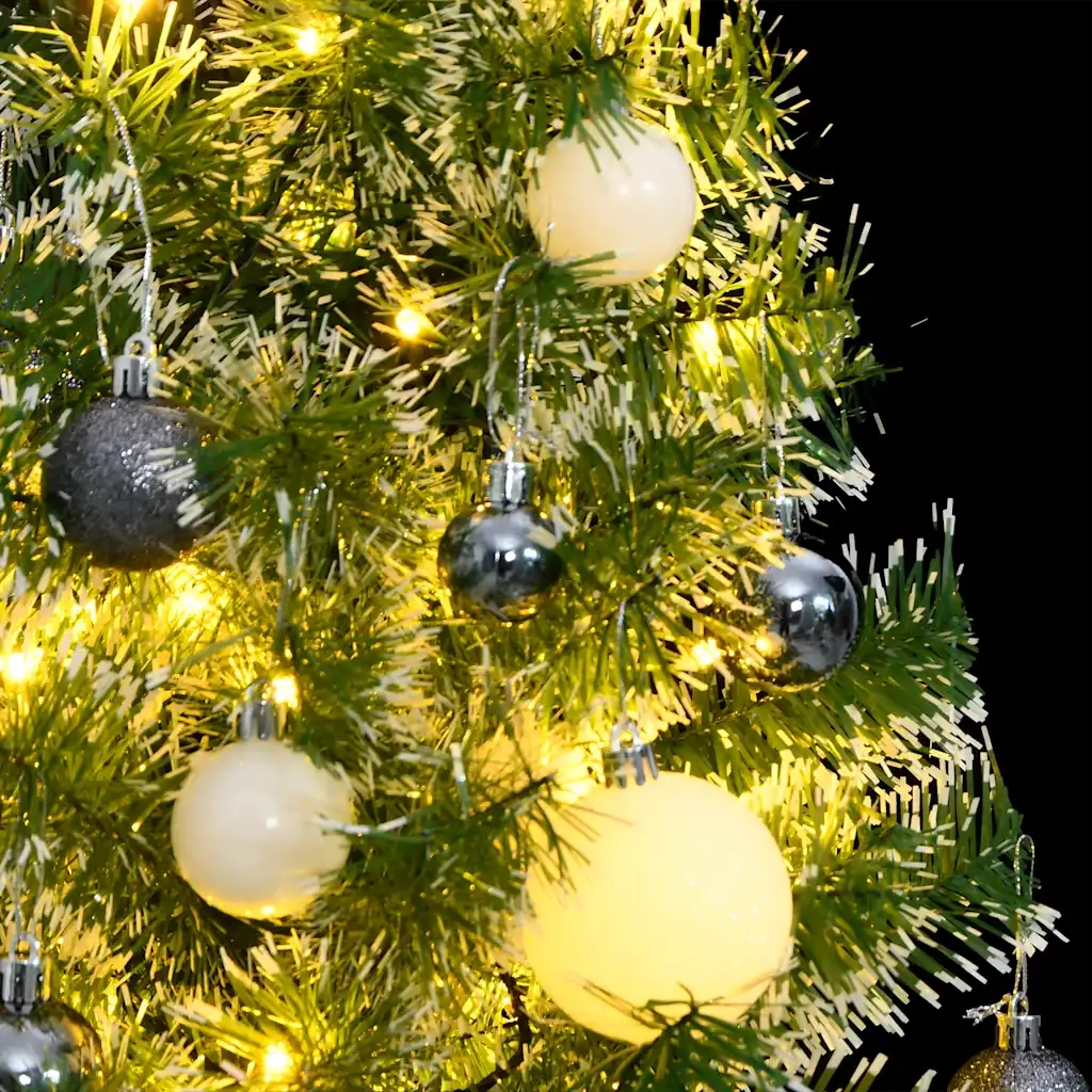Albero Natale Artificiale 150 LED Palline e Neve Fioccata 150cm 3210100