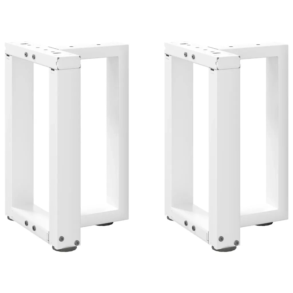 Gambe per Tavolino da CaffÃ¨ a Forma di T 2 pz Bianche 28x25x(42-43) cm Acciaio