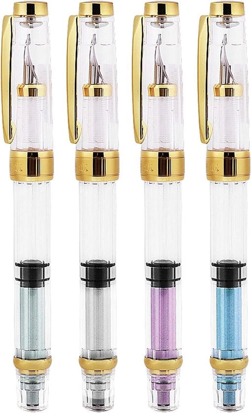 Set di Pennarelli Translucidi da 4 con Punta Fine per Scrittura e Attrezzi da Scrivere in 4 Colori