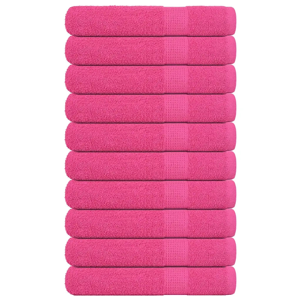 Asciugamani 10 pz Rosa 100x200 cm 360 g/mÂ² 100% Cotone