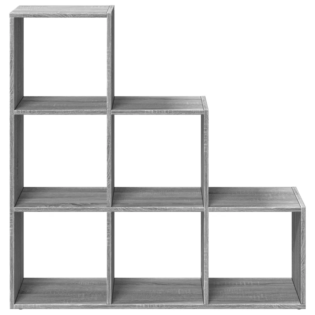 Libreria Divisorio 3 Ripiani-Scaffale per Libri-Mobile di Stoccaggio Grigio Sonoma 99x29x99cm Truciolato
