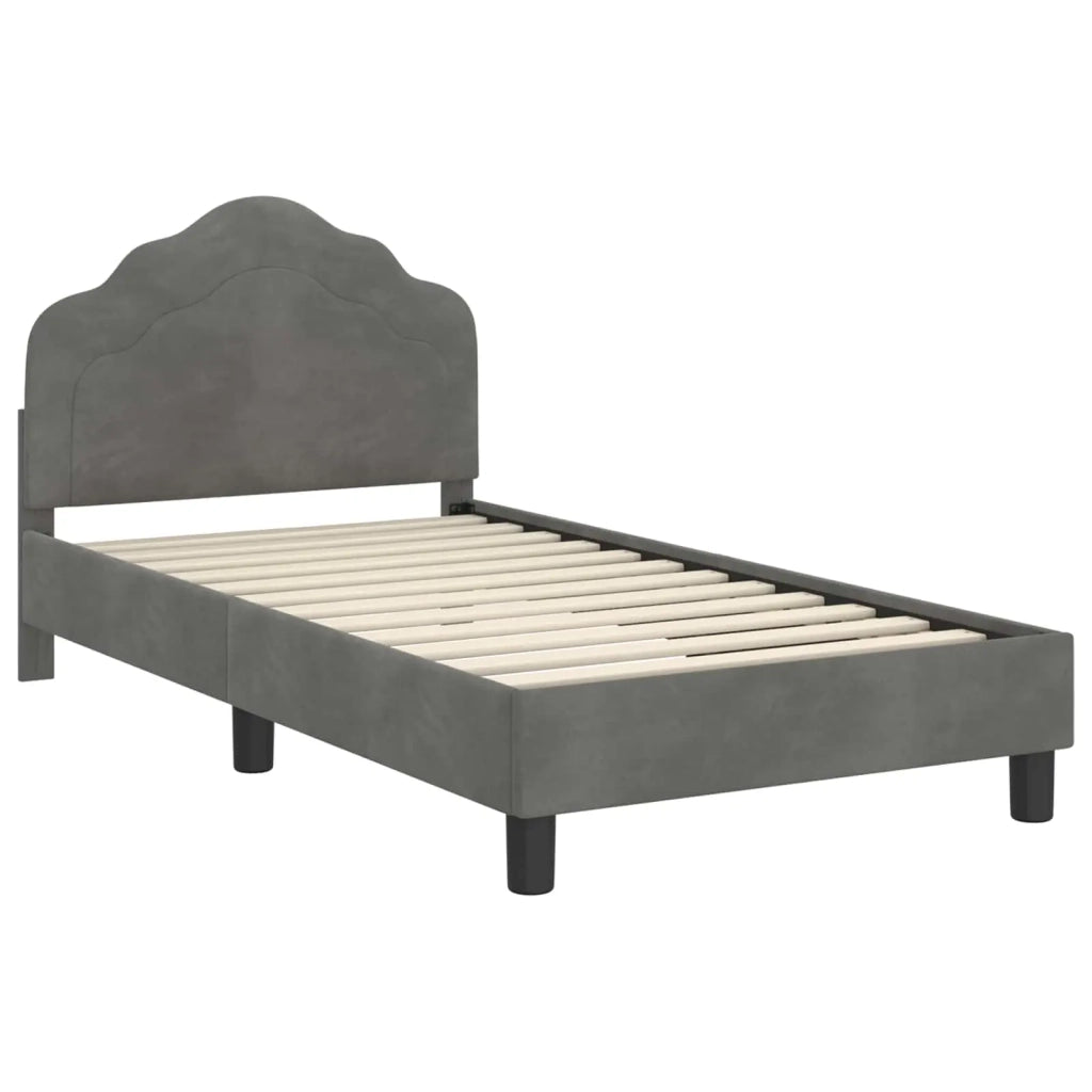 Struttura letto bambini con testata Grigio Scuro 80 x 160 cm