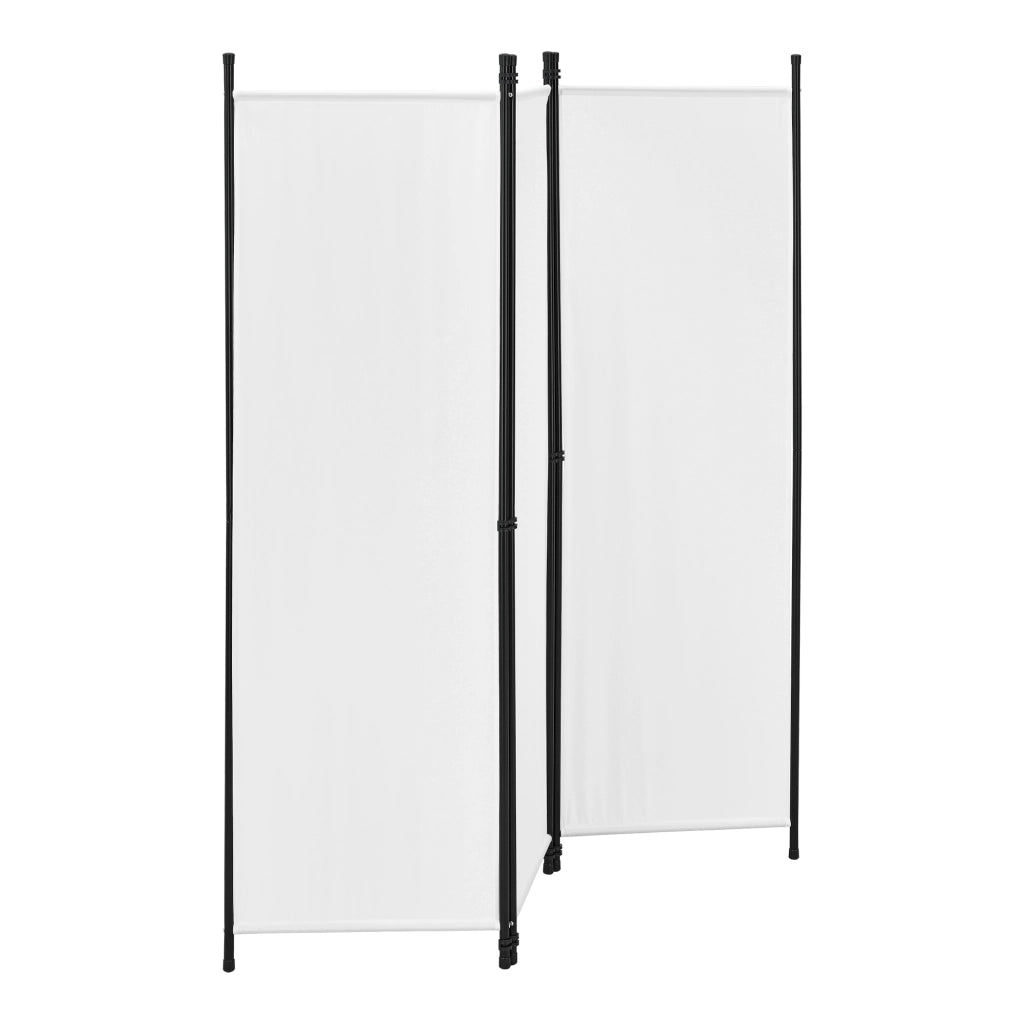 Paravento Huesca a 3 Pannelli Separé con Struttura Pieghevole (LxA) 150 x 171 cm - Bianco [en.casa]