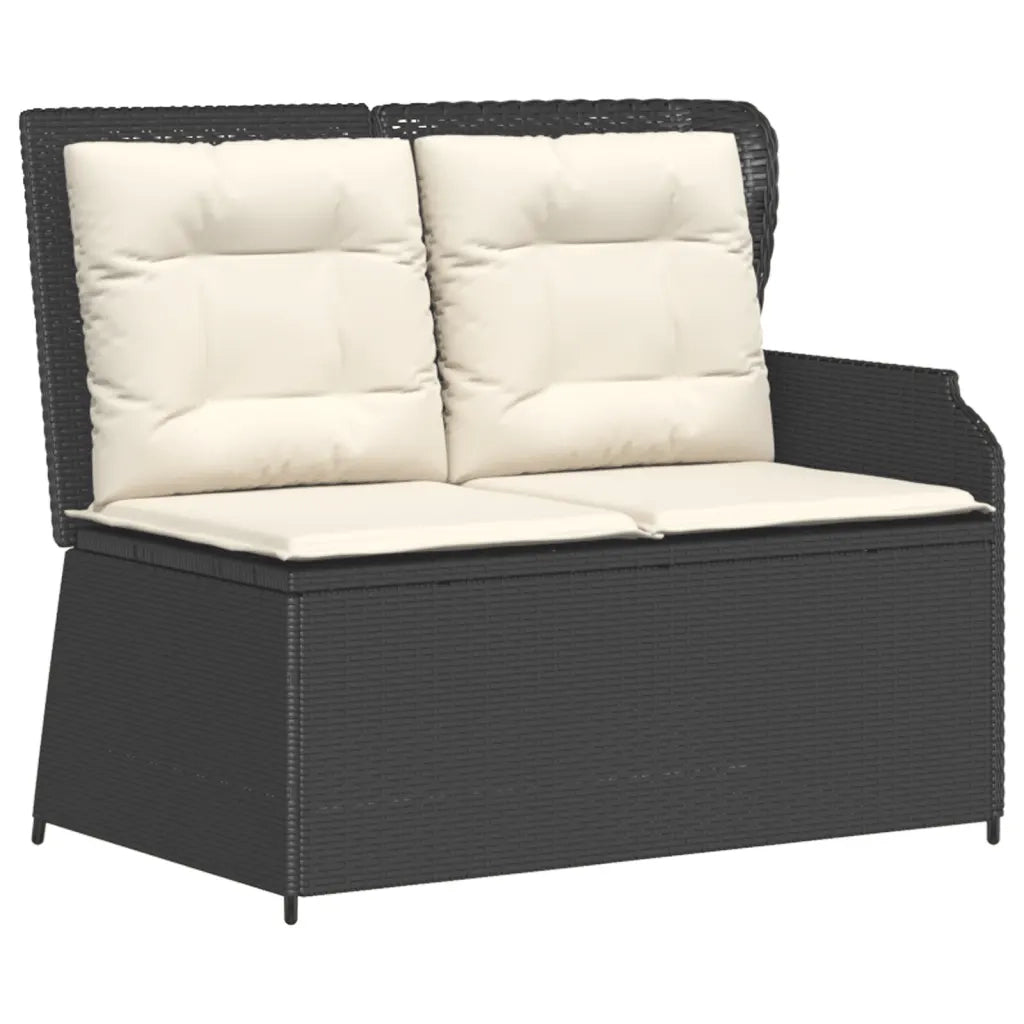 Set Salotto da Giardino con Cuscini 7pz Nero Polyrattan 3262369
