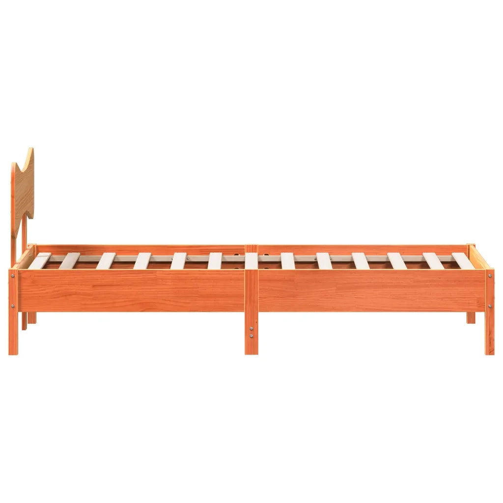 vidaXL Giroletto senza Materasso Marrone Cera 90x200 cm Massello Pino