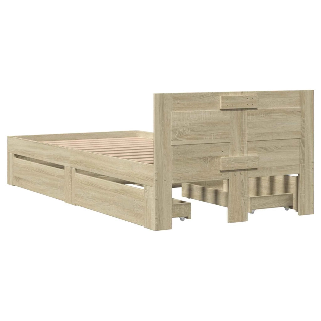 Struttura letto con testata Rovere Sonoma 80 x 200 cm 3429678