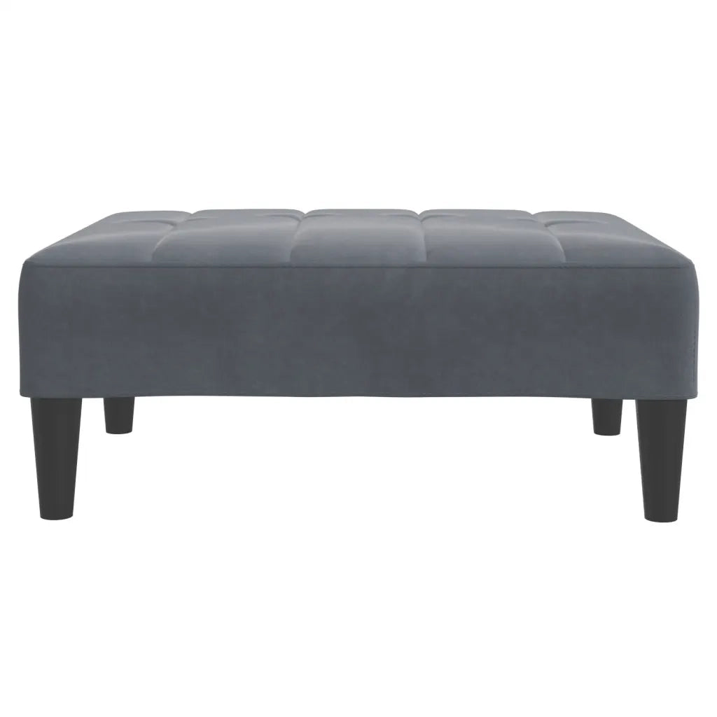 Poggiapiedi Grigio Scuro 77x55x31 cm in Velluto