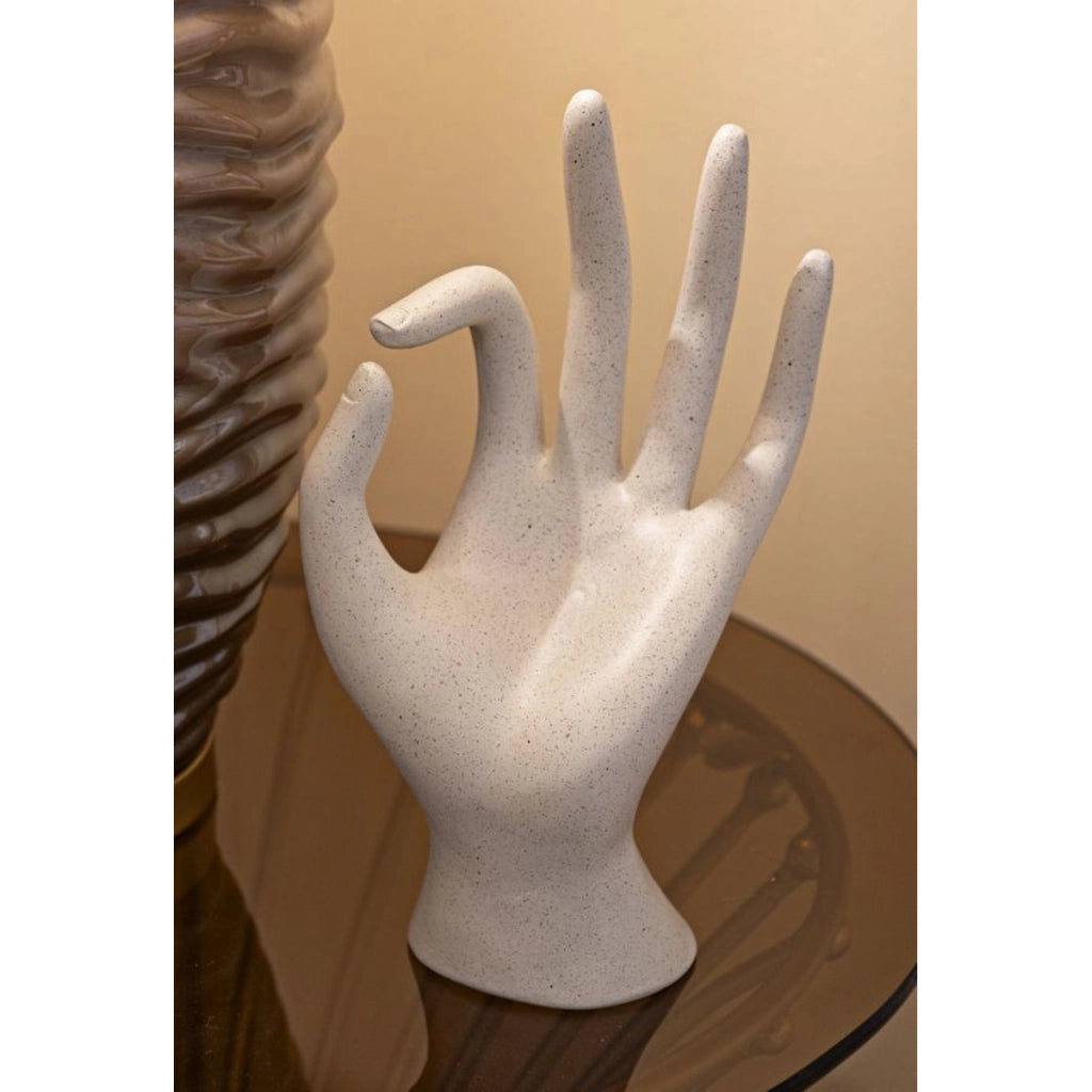 Scultura Mano 1, Beige, Poliresina, 14x10x24 cm