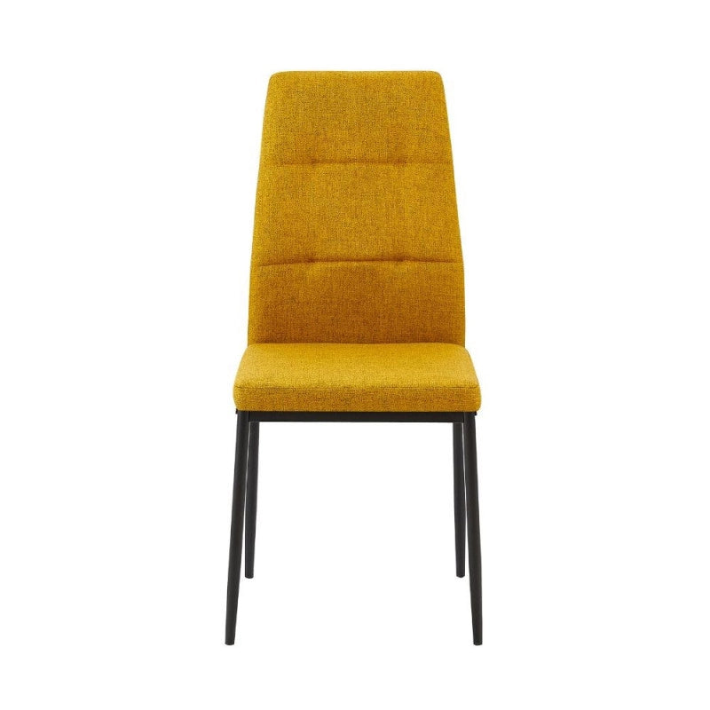 Sedia da pranzo Adara in tessuto senape set 4 pezzi