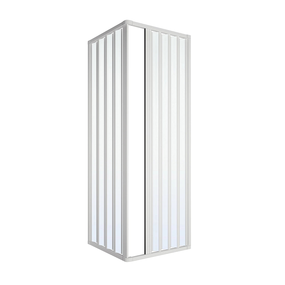 Box doccia angolare 70x70 a soffietto in PVC con apertura centrale Teti