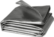 Telo Idrorepellente Esterno,180g/m² PE Telone Occhiellato Idrorepellente Rinforzato, Telo Protettivo Multiuso per Barche, Legno, Piscina, Mobili da Giardino, Auto, 3x5m,Grigio