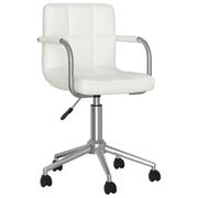 Sedia girevole da ufficio/sedia da studio/sedia da computer/sgabello/letto in similpelle bianca 02_0024048