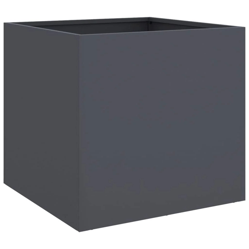 Fioriera rialzata per piante fiori terrazza giardino 49 x 47 x 46 cm acciaio antracite 02_0037620