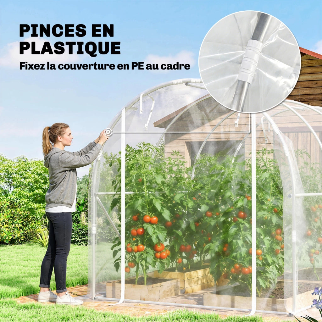 Serra tunnel da giardino ¨C Xylo ¨C 6m2 acciaio galvanizzato PE trasparente 195x295x195cm