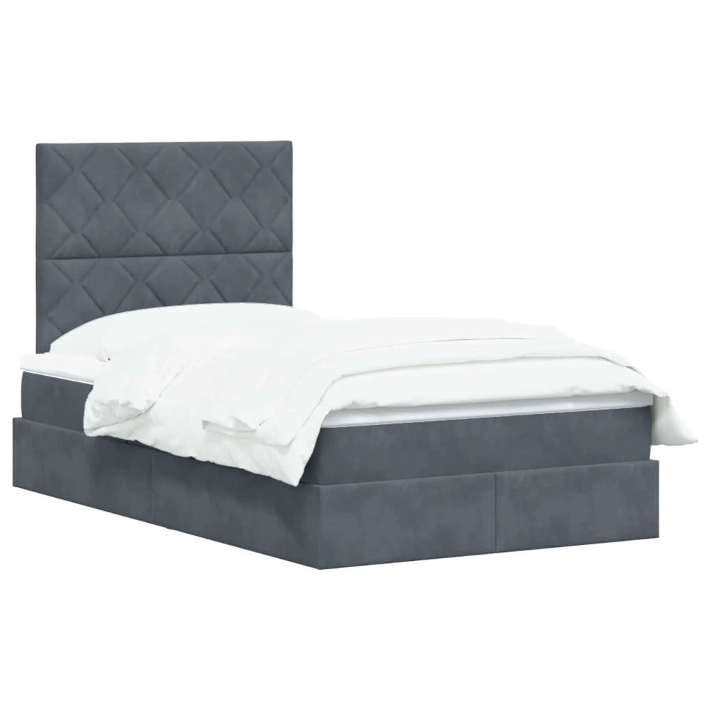 Letto con contenitore e materasso Grigio Scuro 120 x 200 cm 3459742