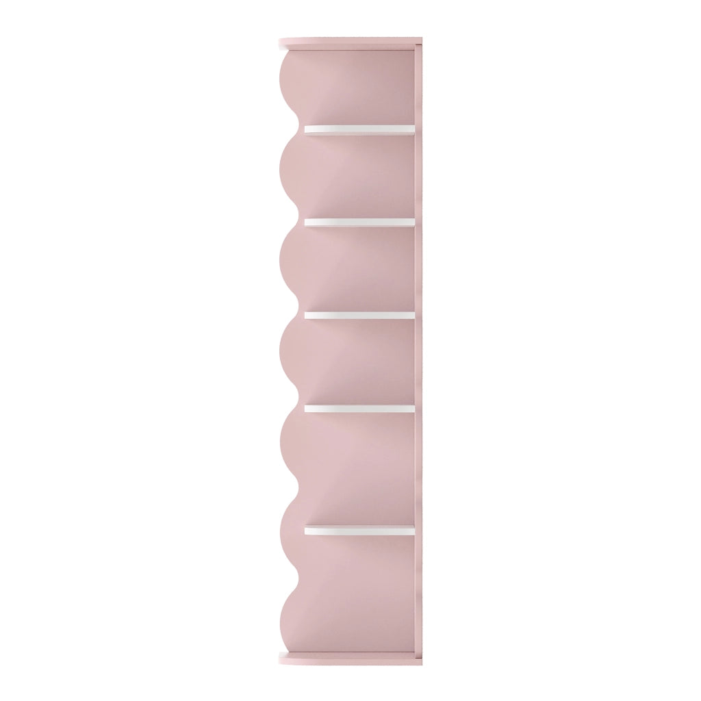 Scaffale Angolare Vestnes per Cameretta 108 x 27 x 27 cm - Rosa / Bianco [en.casa]