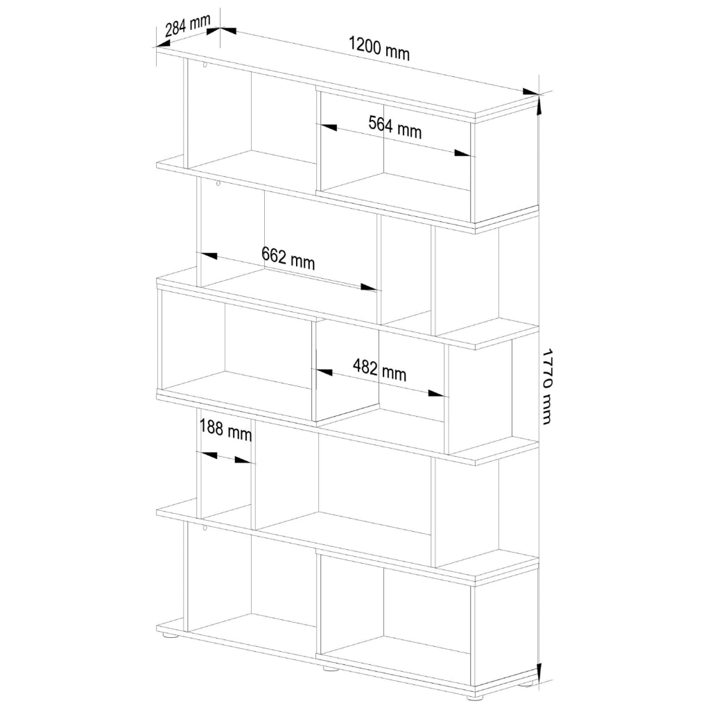 Scaffale FIX Quercia Sonoma 120 cm 120x28,4x177 cm