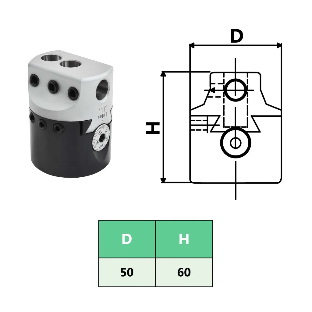 Testa Foratura 50 mm con Gambo MT3 per Fresatura al Tornio 146681