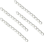 Verlengketting per 100 pezzi in argento 50 x 4 mm per verlengamento per gioielli da fai da te